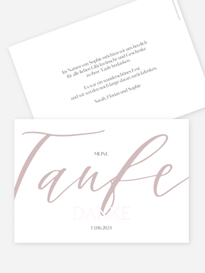 Dankeskarte Taufe Greatest Gift