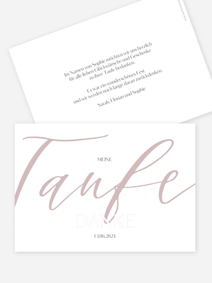 Dankeskarte Taufe Greatest Gift