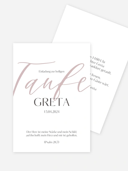 Taufeinladung Greatest Gift