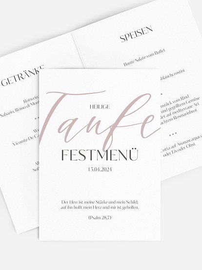 Menükarte Taufe Greatest Gift