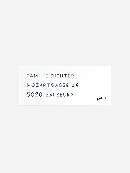 Absenderaufkleber Taufe Blue Boat