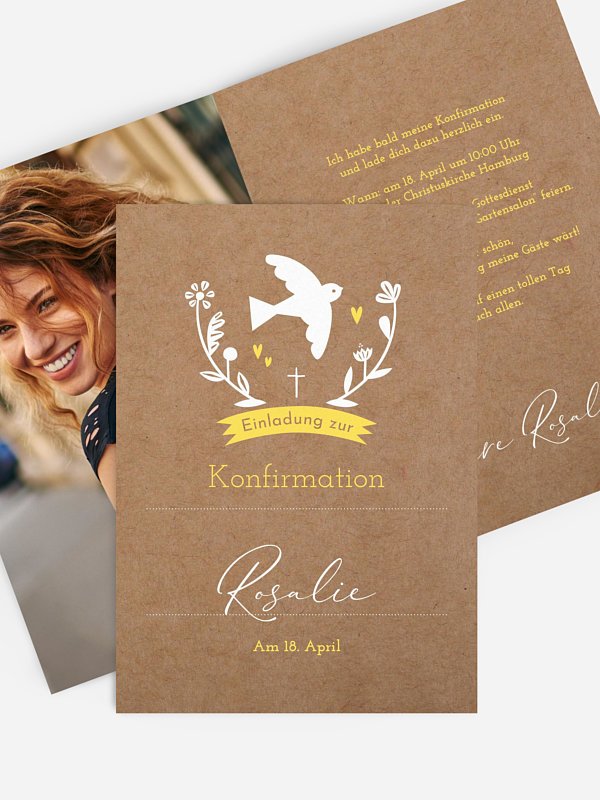 Konfirmationseinladung Heilige Botschaft