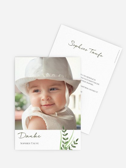 Dankeskarte Taufe Gräserrauschen