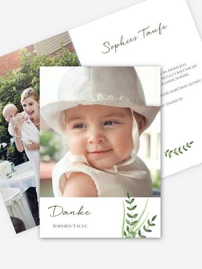 Dankeskarte Taufe Gräserrauschen