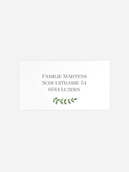 Empfängeraufkleber Taufe Gräserrauschen