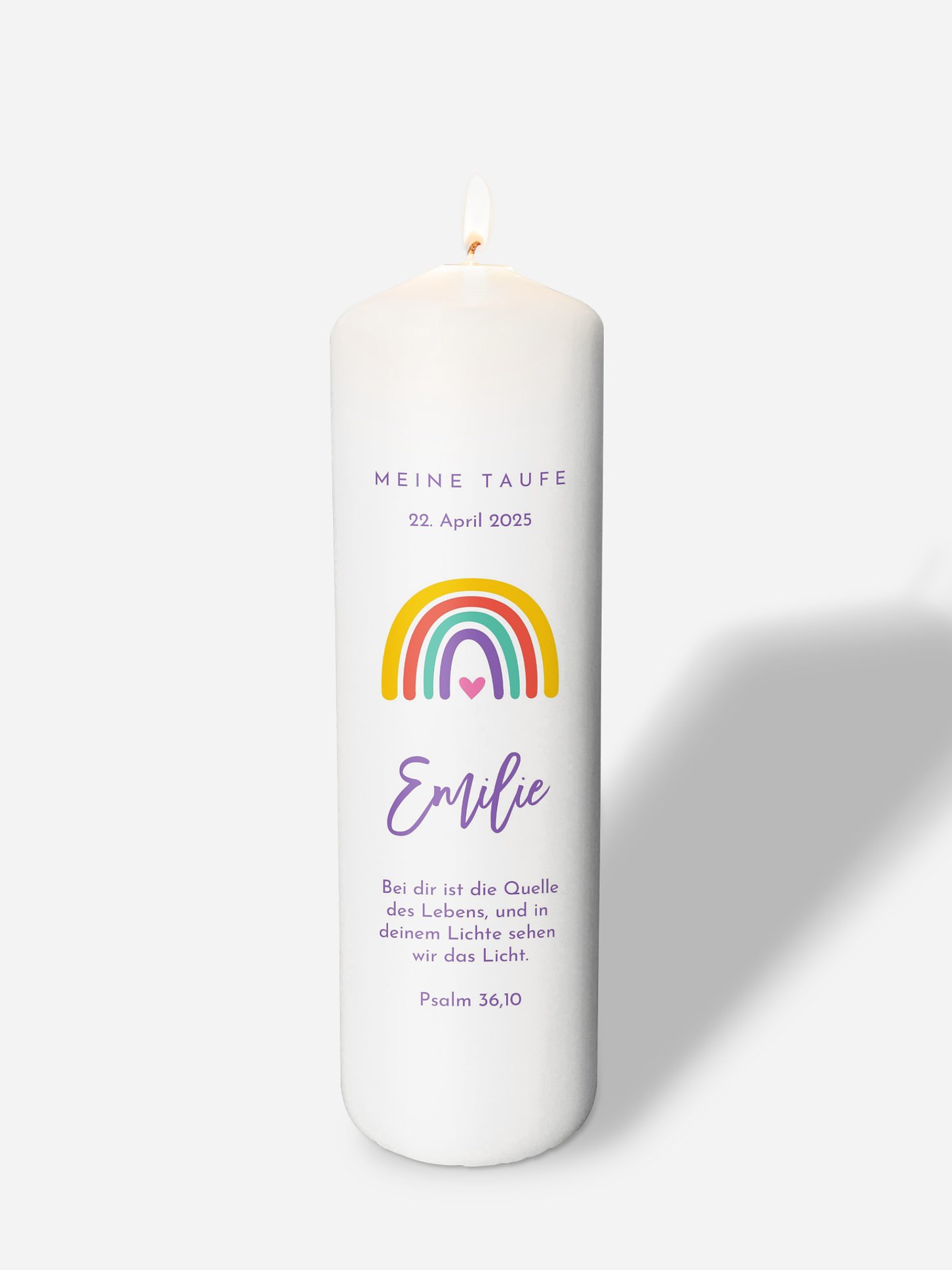 Taufkerze Rainbow Love