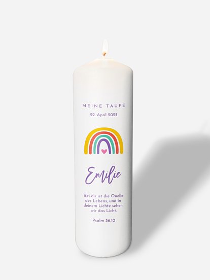 Taufkerze Rainbow Love