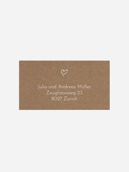 Empfängeraufkleber Taufe Lovely Heart