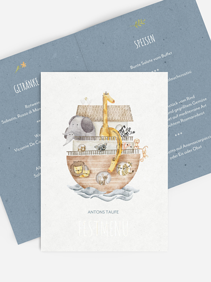 Menükarte Taufe Arche