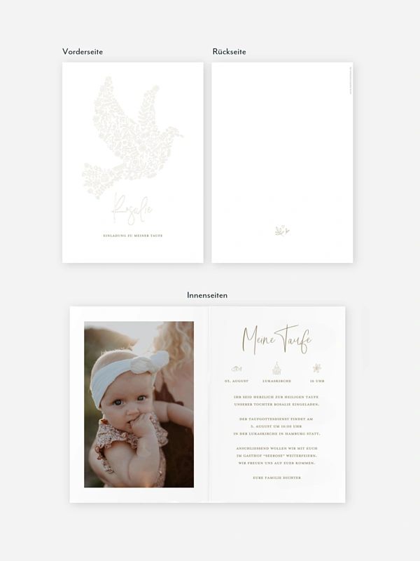 Taufeinladung Dove's Blessing