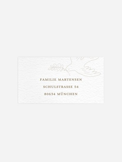 Empfängeraufkleber Taufe Heavenly Flight