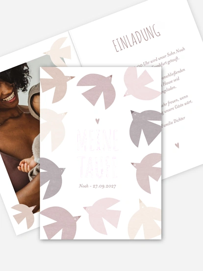 Taufeinladung Himmelsflügel