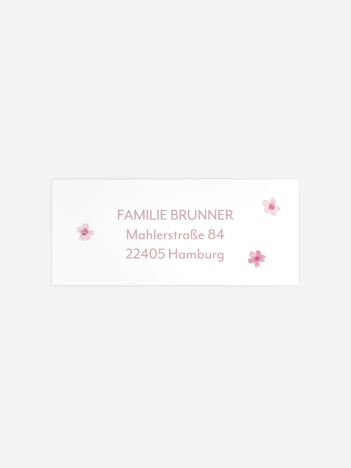 Absenderaufkleber Taufe Sakura