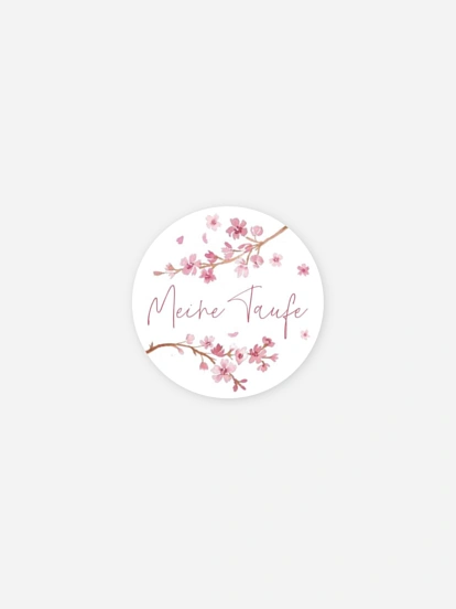 Aufkleber Taufe Sakura