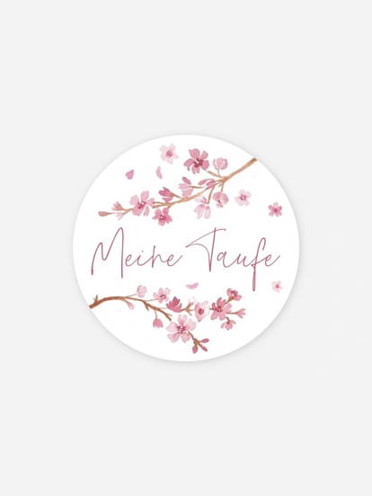 Aufkleber Taufe Sakura