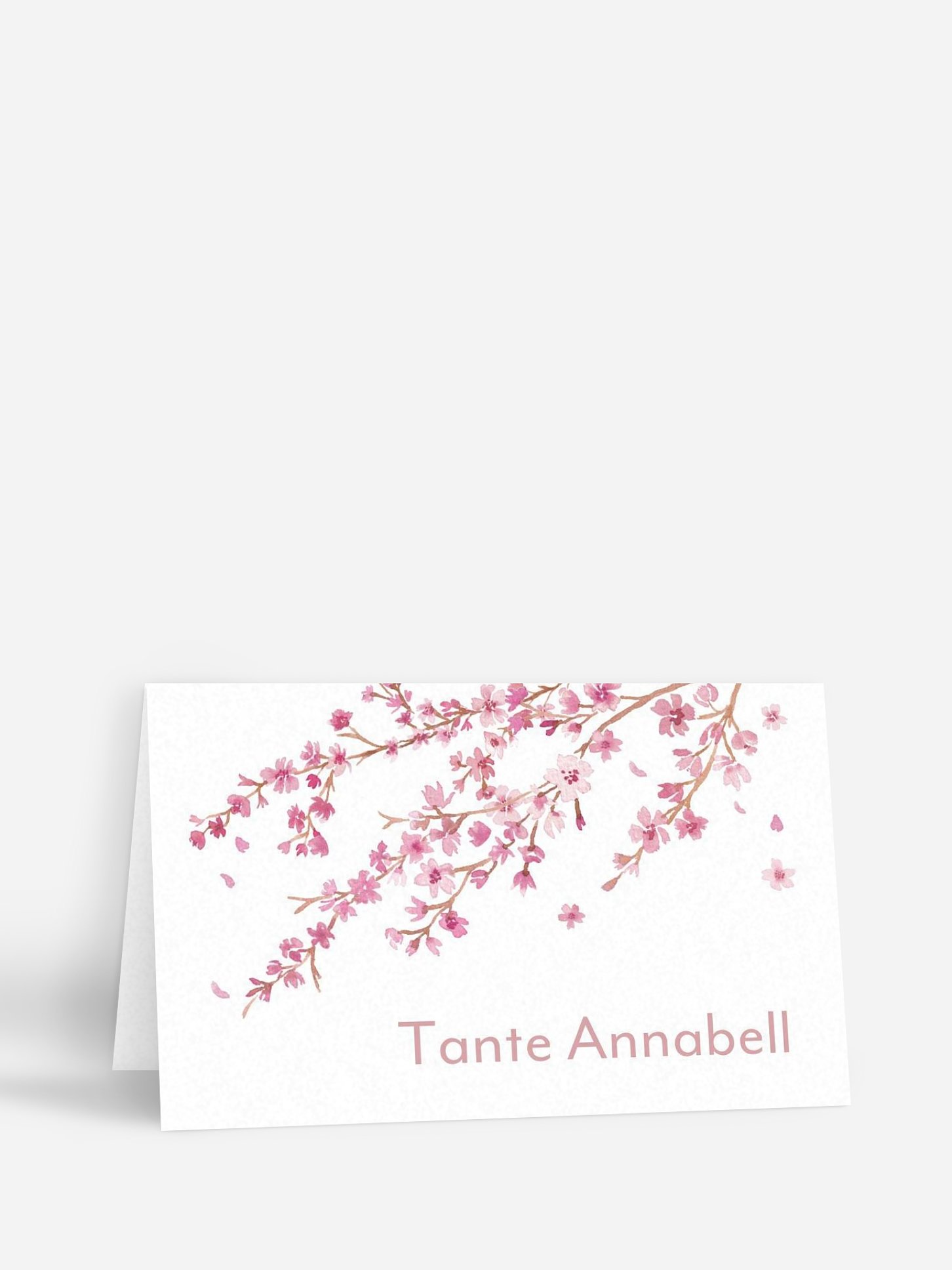 Tischkarte Taufe Sakura
