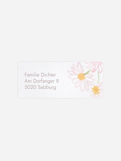 Absenderaufkleber Taufe Daisy Wreath