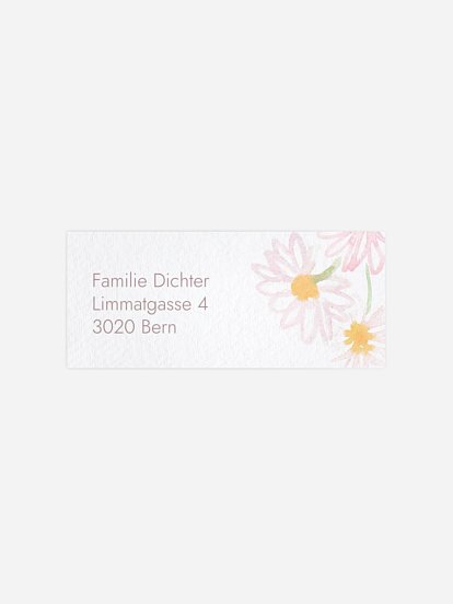 Absenderaufkleber Taufe Daisy Wreath