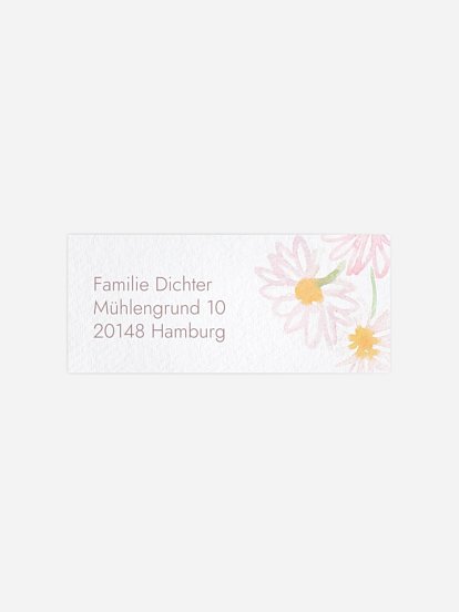 Absenderaufkleber Taufe Daisy Wreath