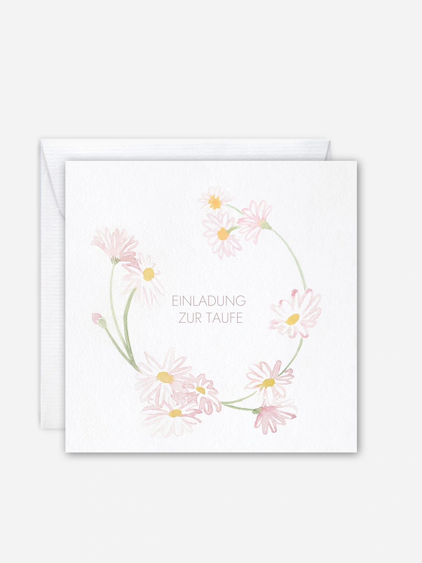 Taufeinladung Daisy Wreath