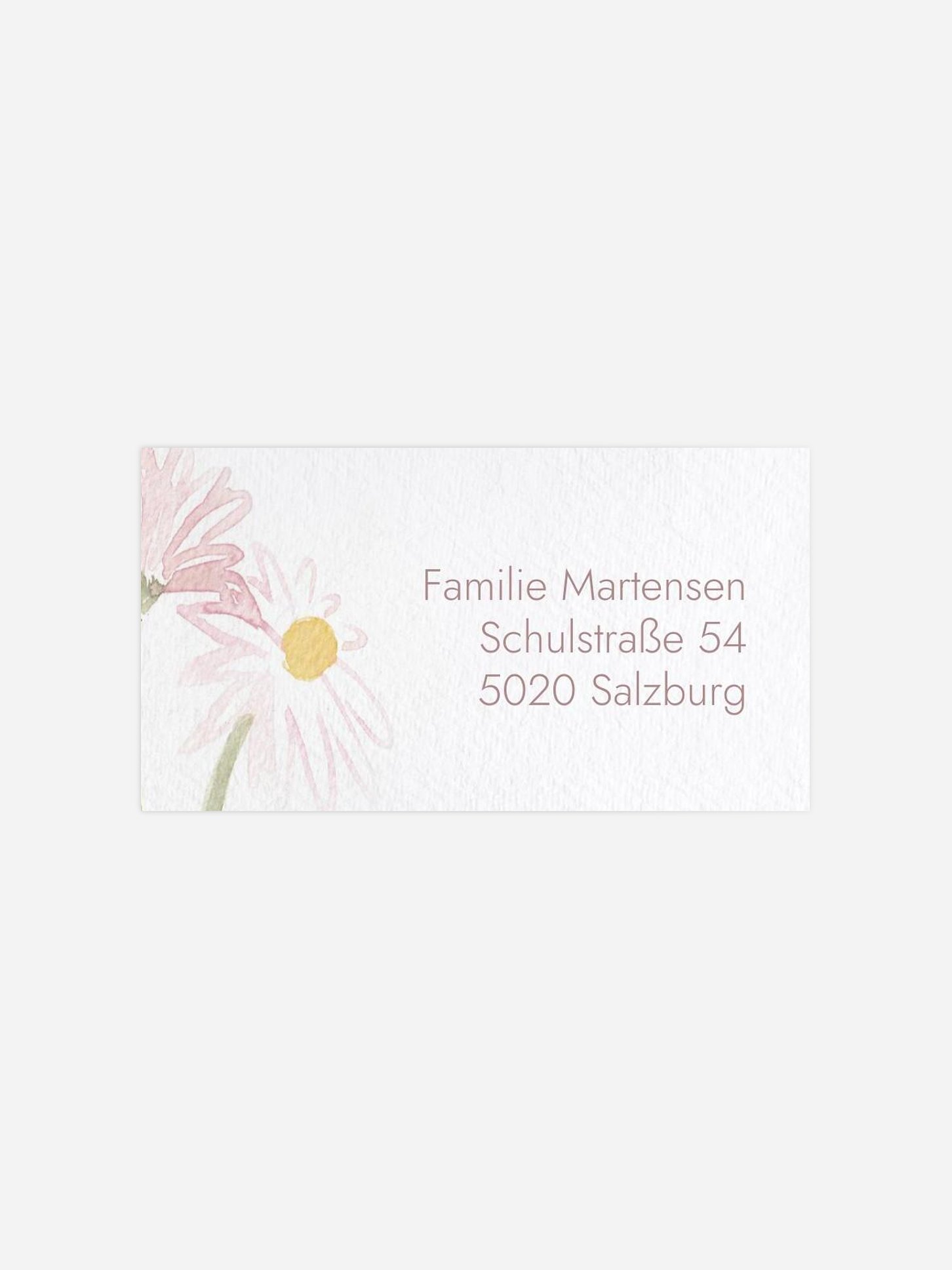 Empfängeraufkleber Taufe Daisy Wreath