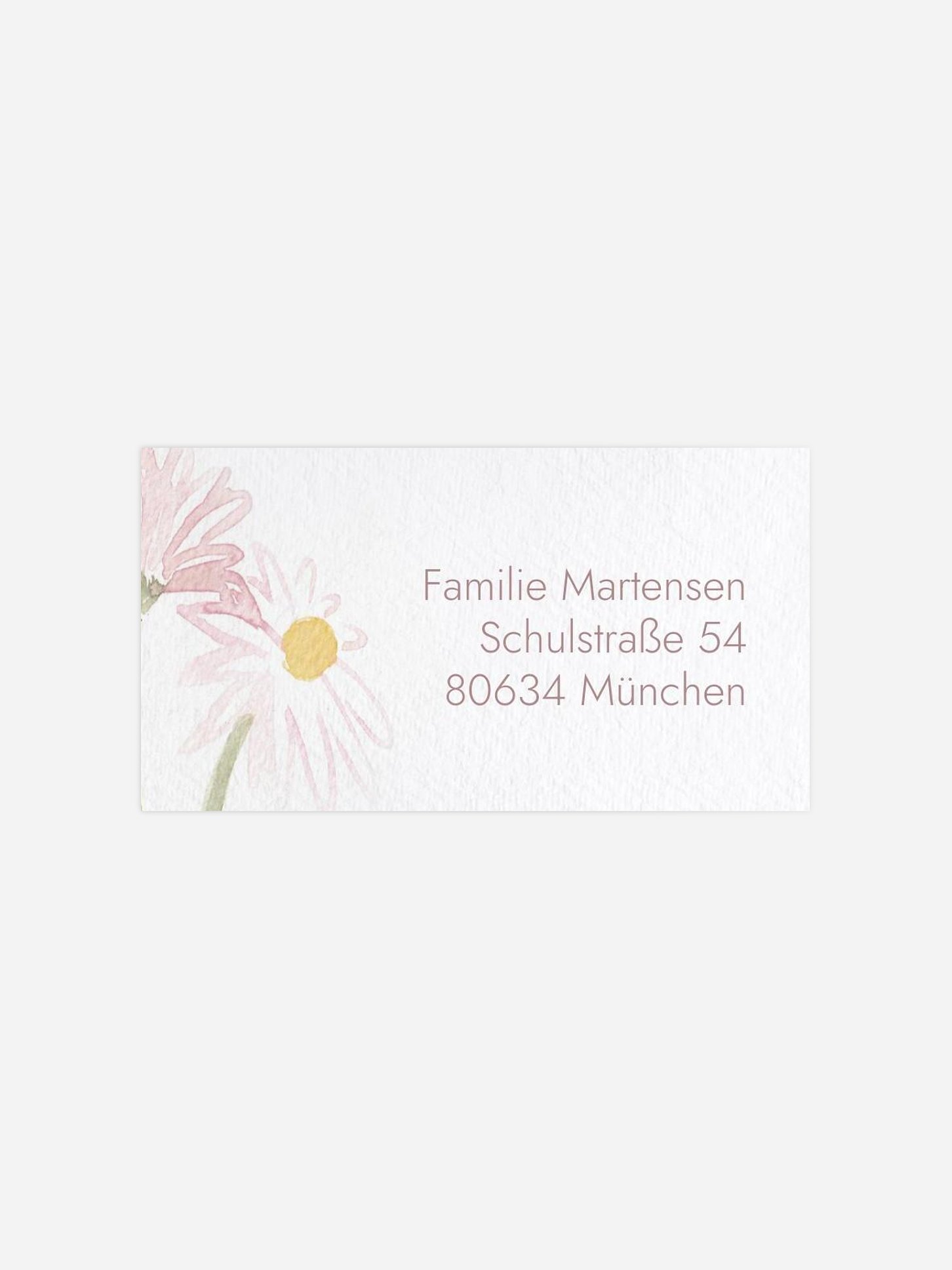 Empfängeraufkleber Taufe Daisy Wreath