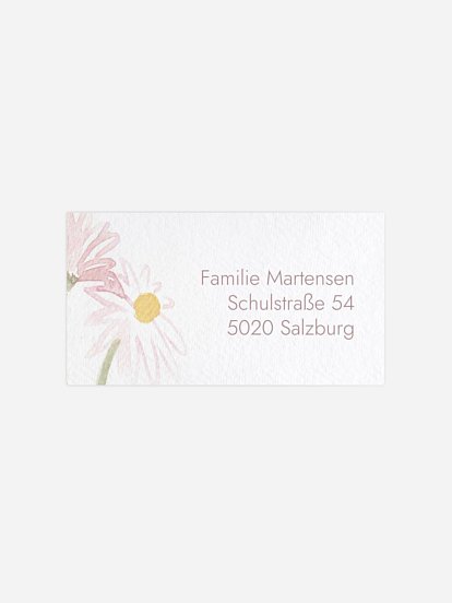 Empfängeraufkleber Taufe Daisy Wreath