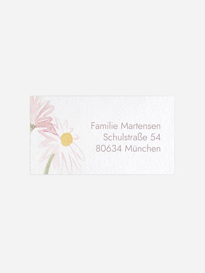 Empfängeraufkleber Taufe Daisy Wreath