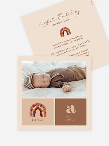 Taufeinladung Cozy Rainbow