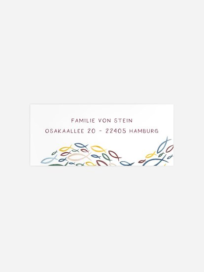 Absenderaufkleber Taufe Ichtys