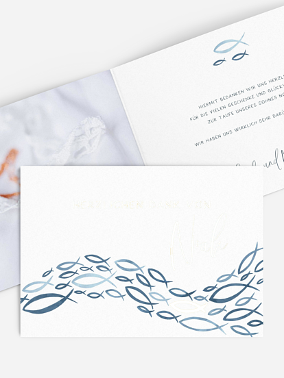 Dankeskarte Taufe Ichtys