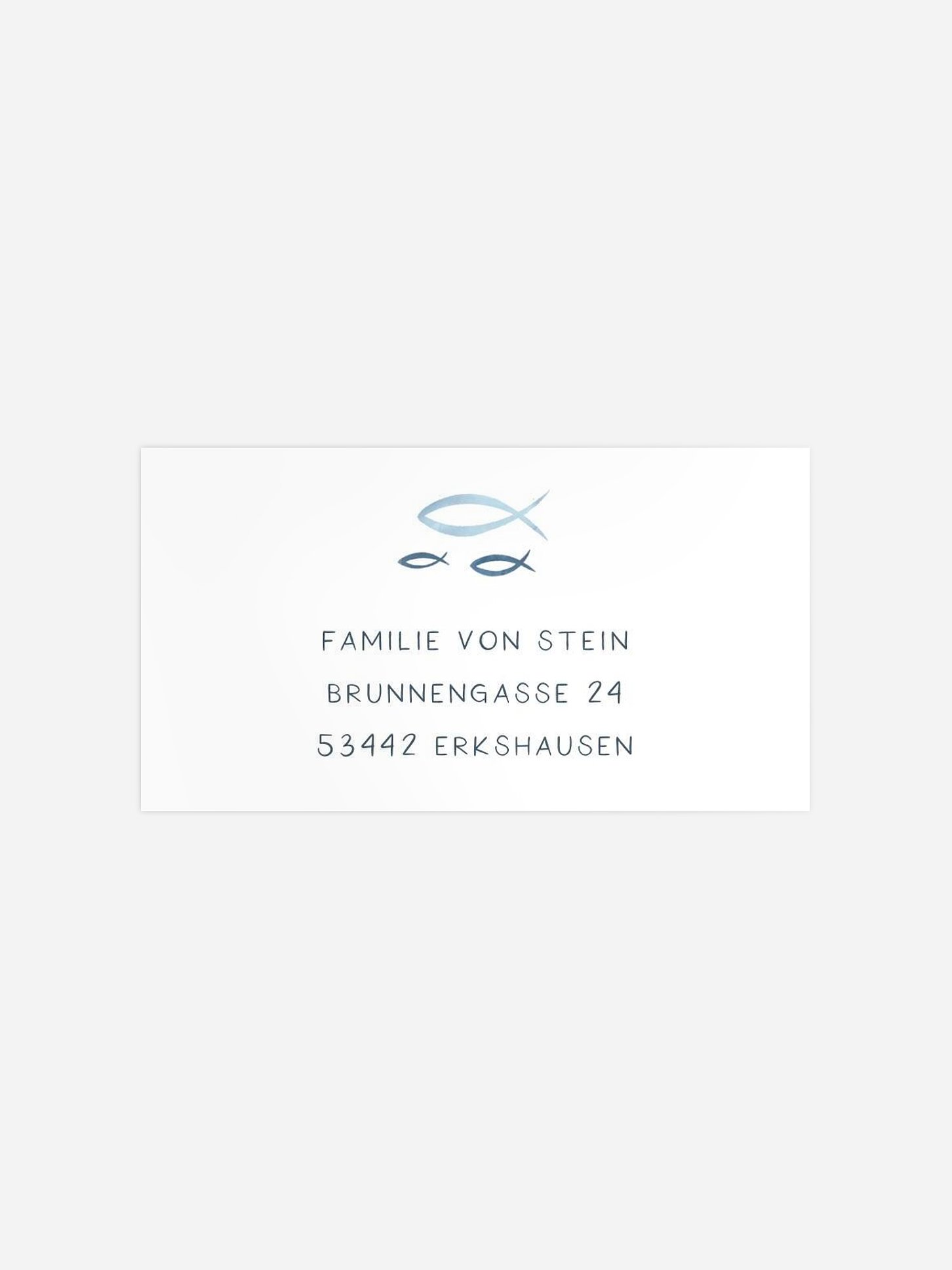 Empfängeraufkleber Taufe Ichtys