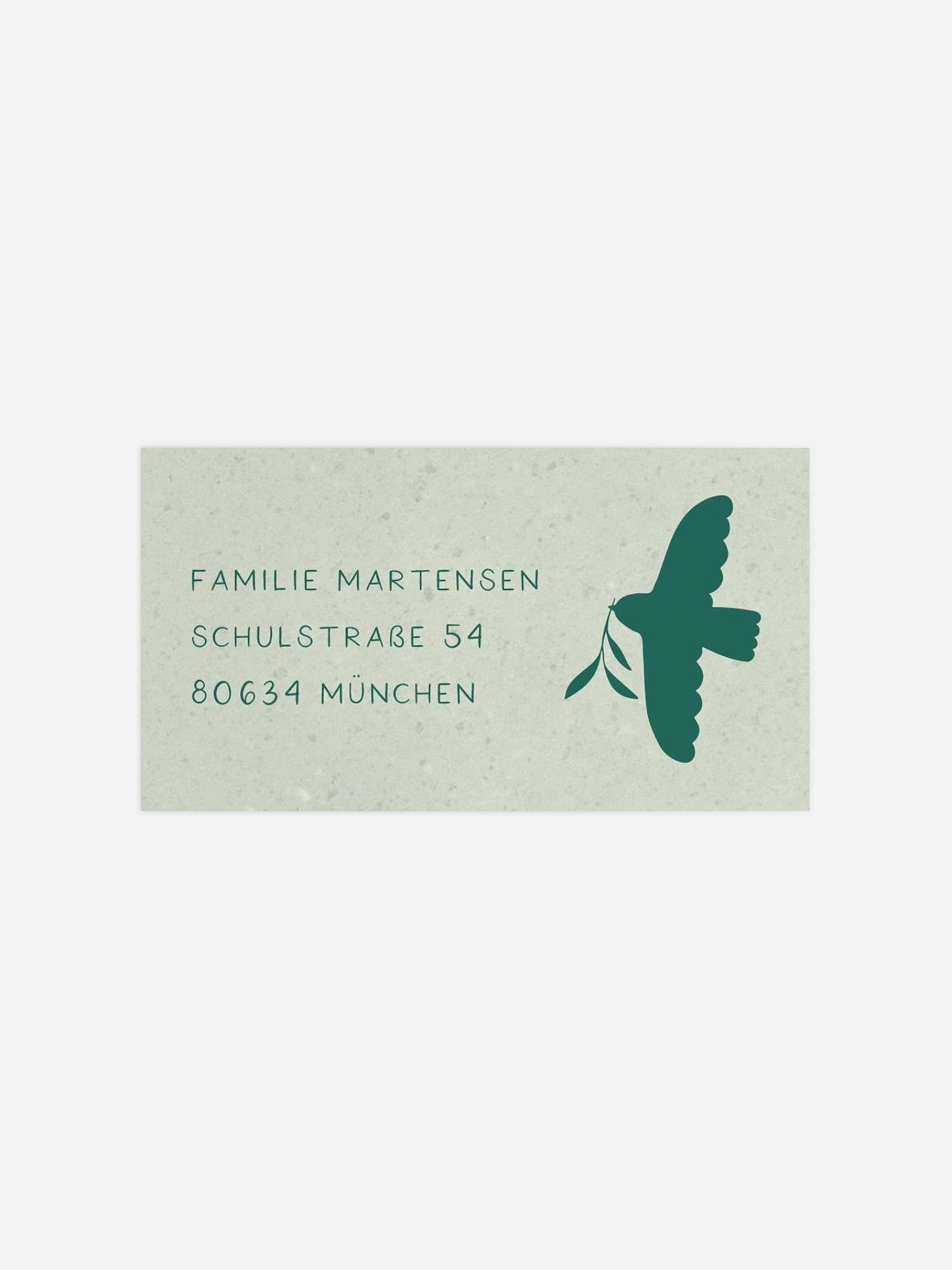 Empfängeraufkleber Taufe Flower Dove