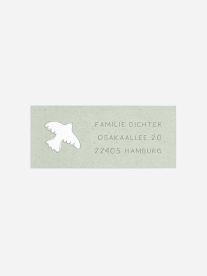 Absenderaufkleber Taufe Golden Dove