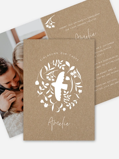 Flower Dove Kraftpapier