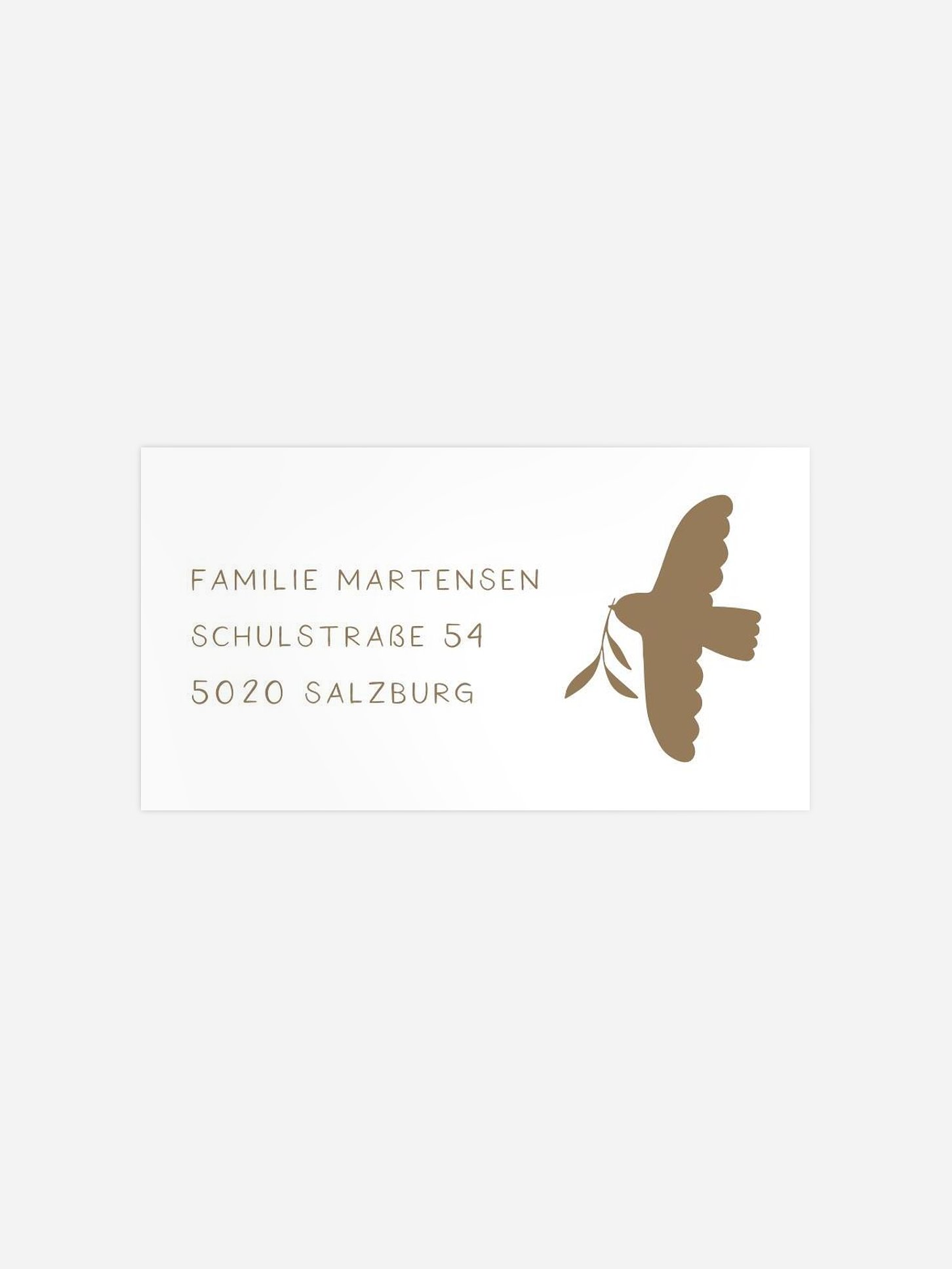 Empfängeraufkleber Taufe Flower Dove Kraftpapier