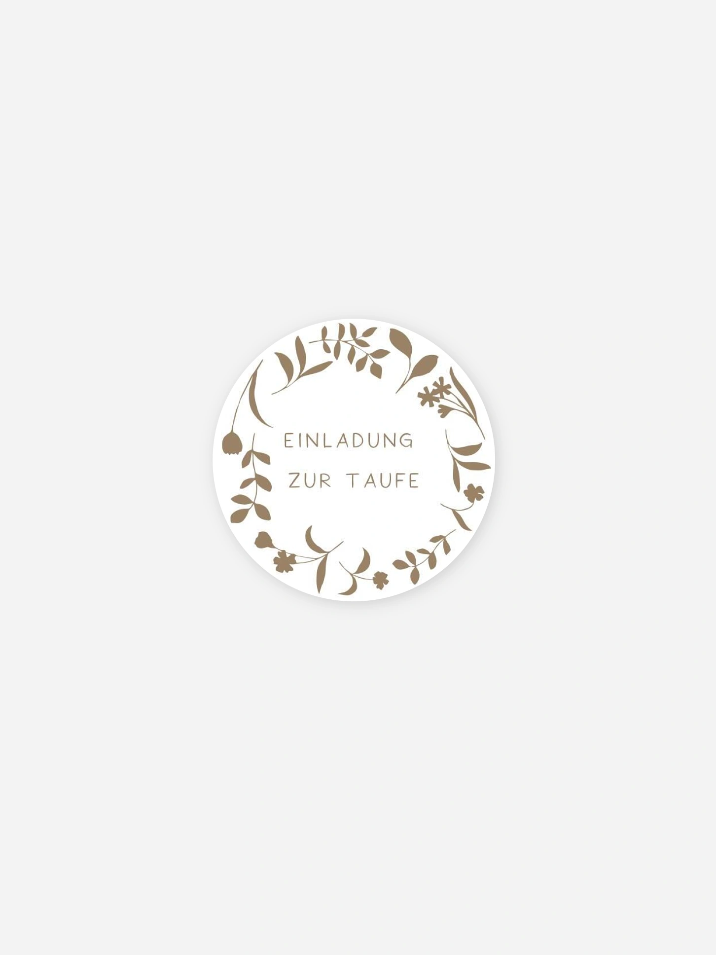 Aufkleber Taufe Flower Dove Kraftpapier