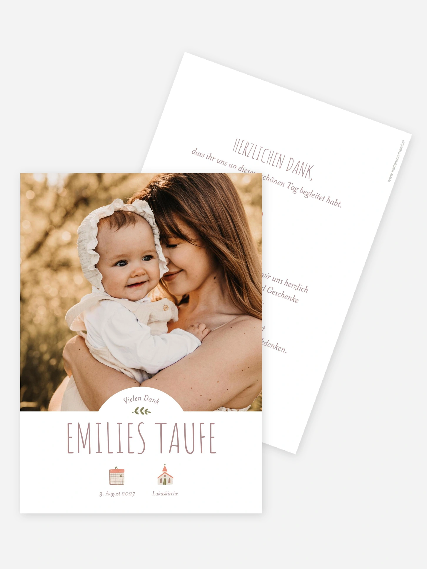 Dankeskarte Taufe Blush Blessings