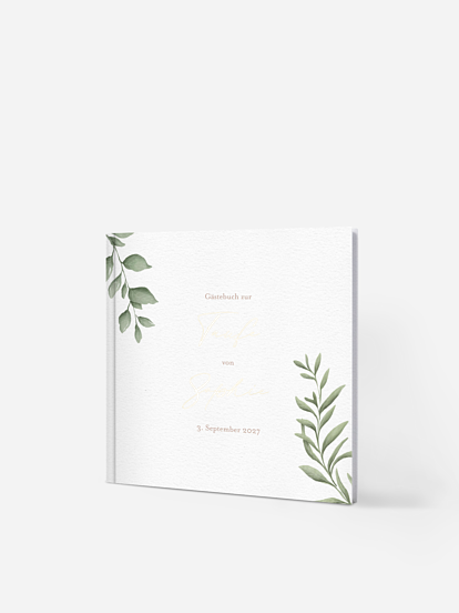Gästebuch zur Taufe Picto Greenery