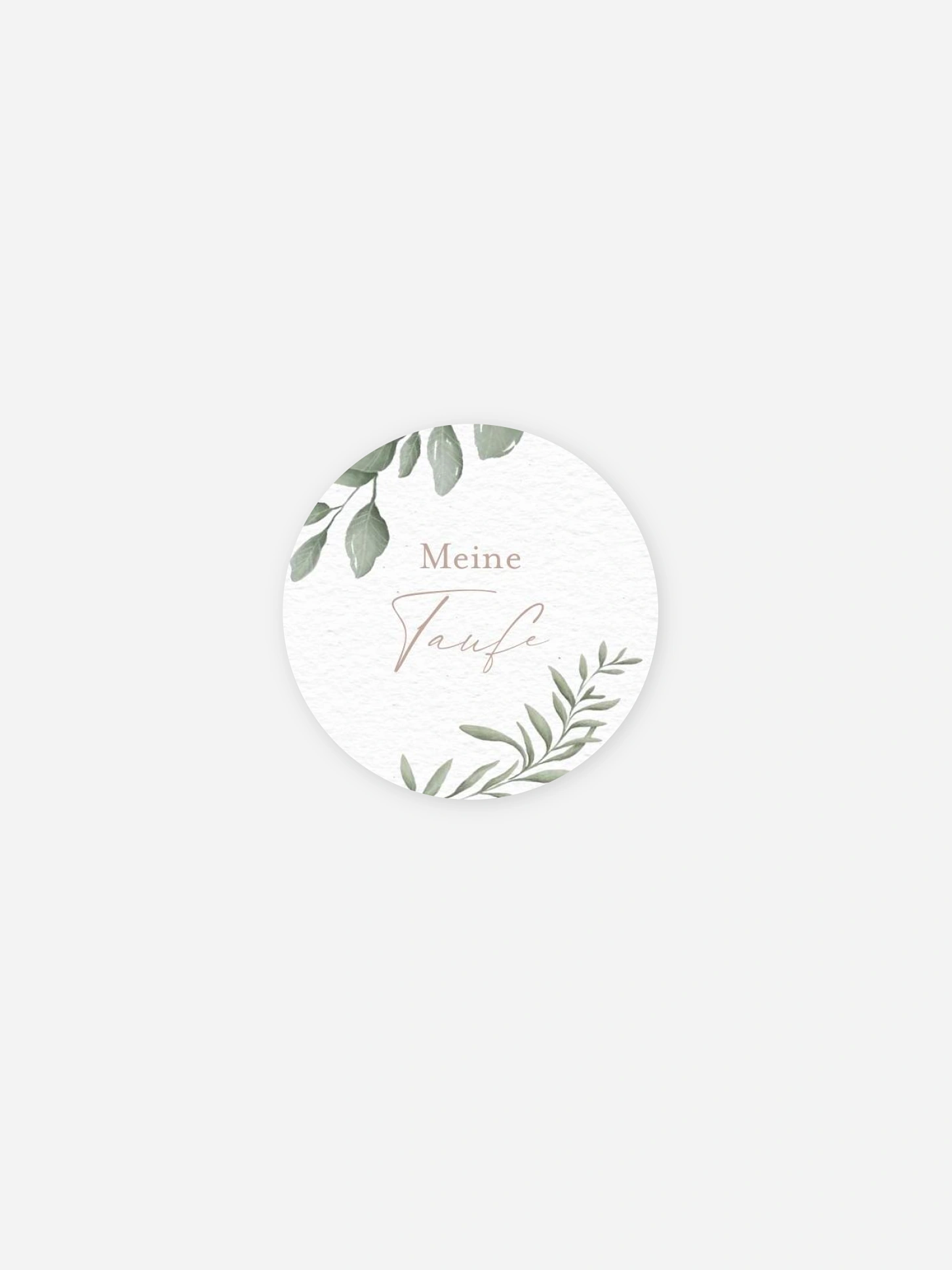 Aufkleber Taufe Picto Greenery