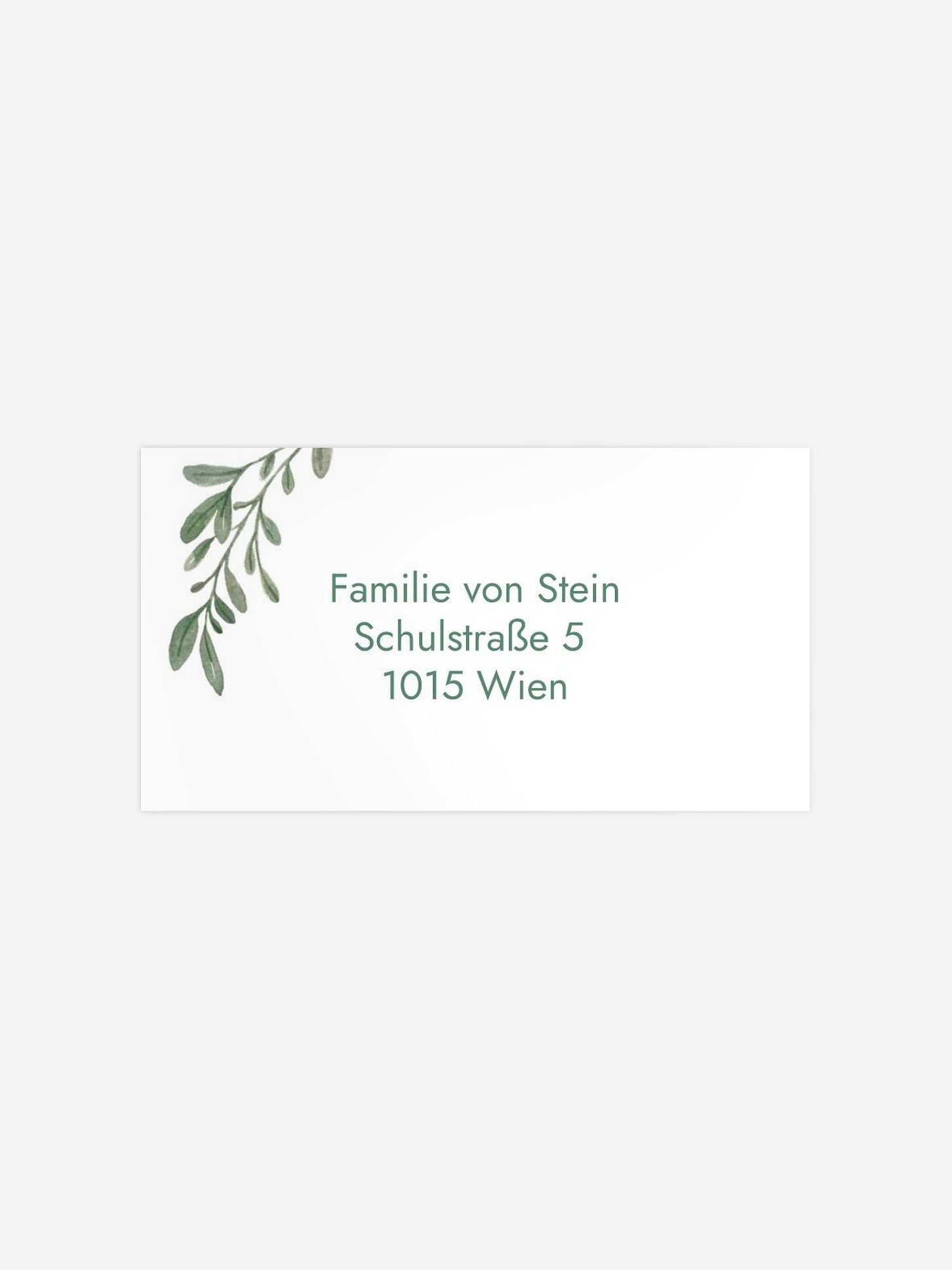 Empfängeraufkleber Taufe Natural Faith