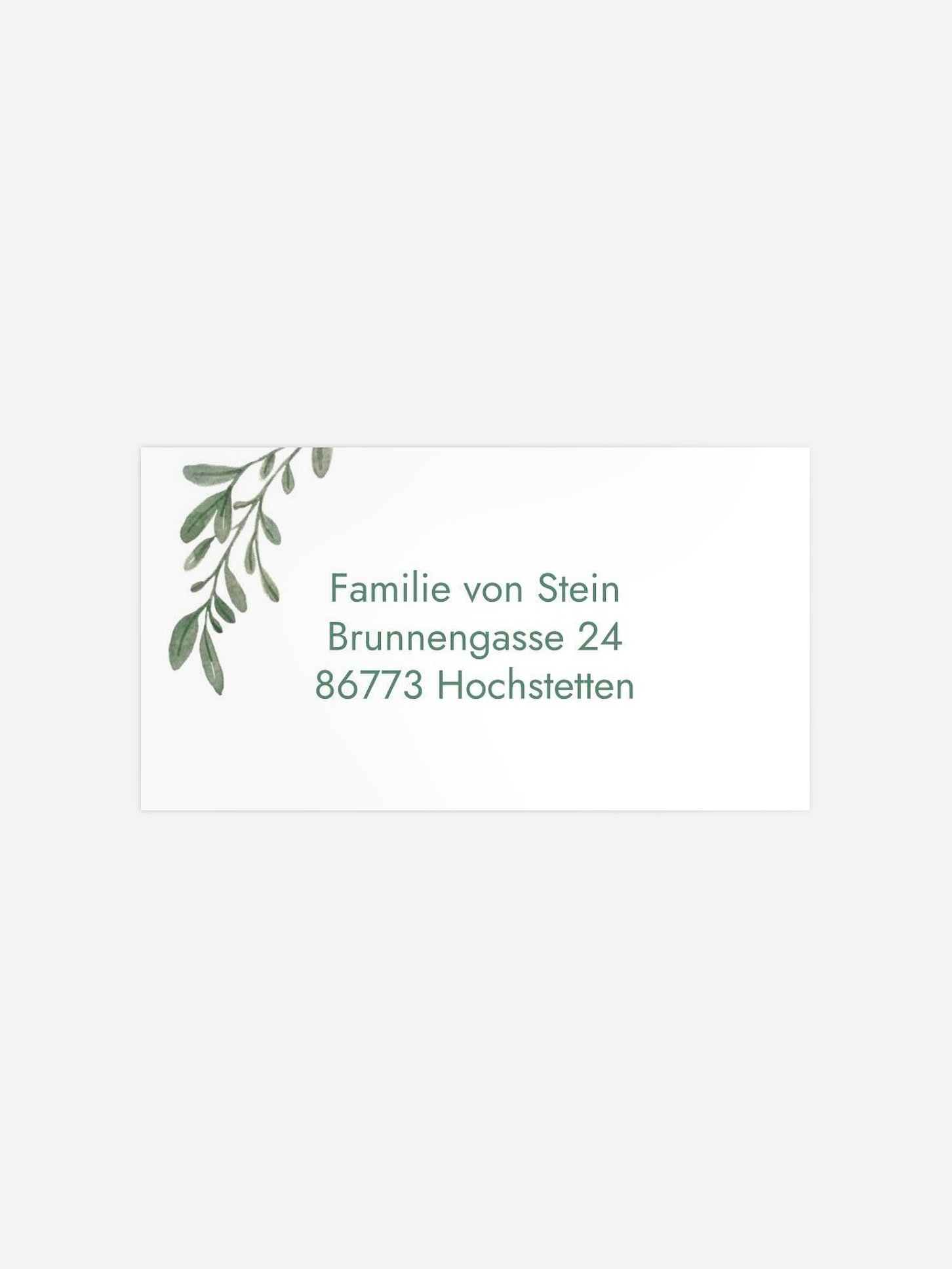 Empfängeraufkleber Taufe Natural Faith