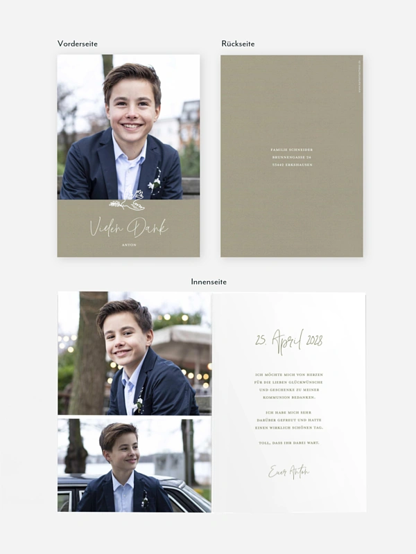 Danksagung Kommunion Zarte Taube
