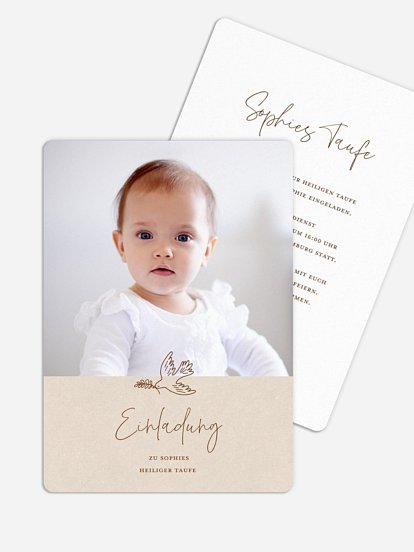 Taufeinladung Zarte Taube