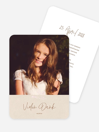 Danksagung Konfirmation Zarte Taube