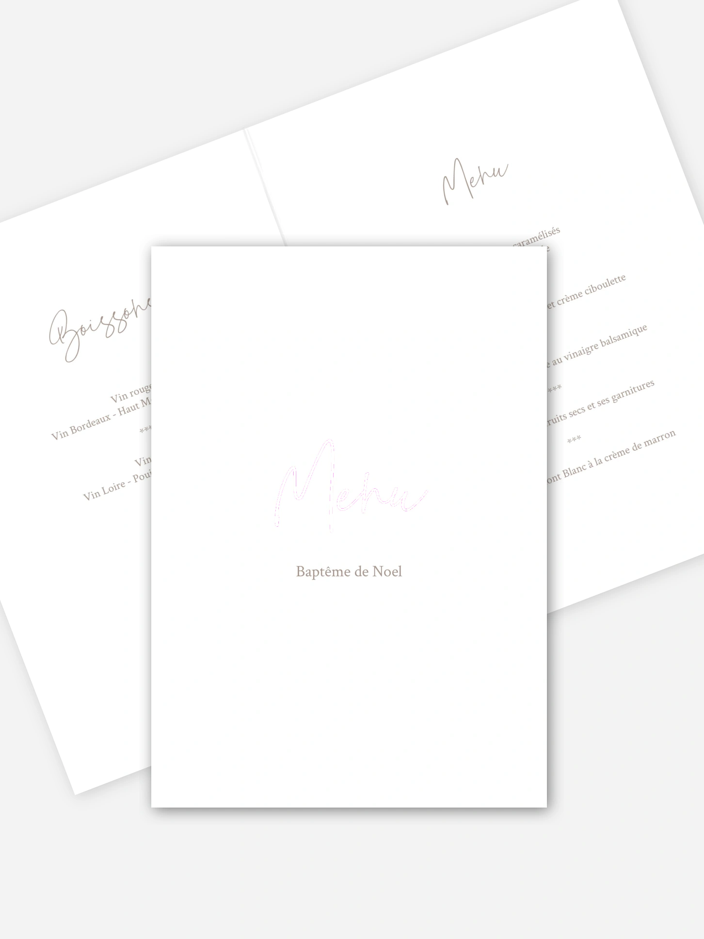 Menu baptême Simple Blessing
