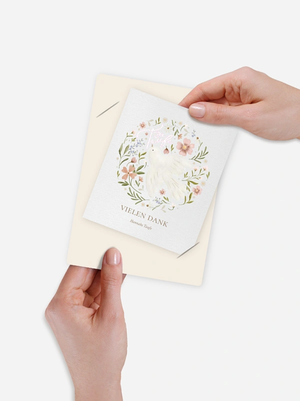 Dankeskarte Taufe Blossom Dove