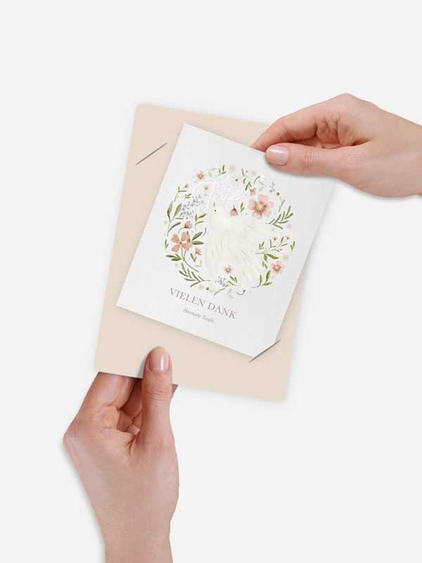 Dankeskarte Taufe Blossom Dove