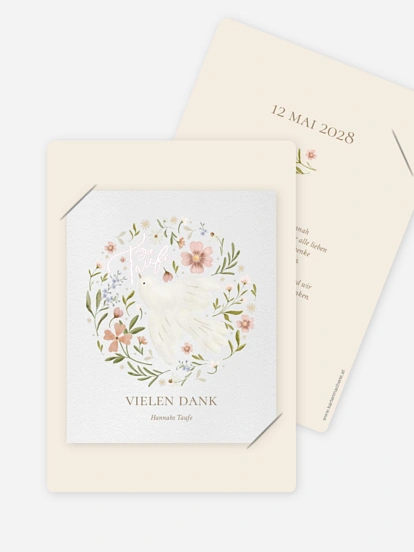 Dankeskarte Taufe Blossom Dove