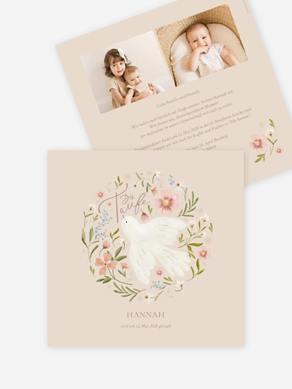 Taufeinladung Blossom Dove